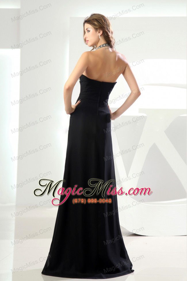 wholesale high slit beading halter column prom dress