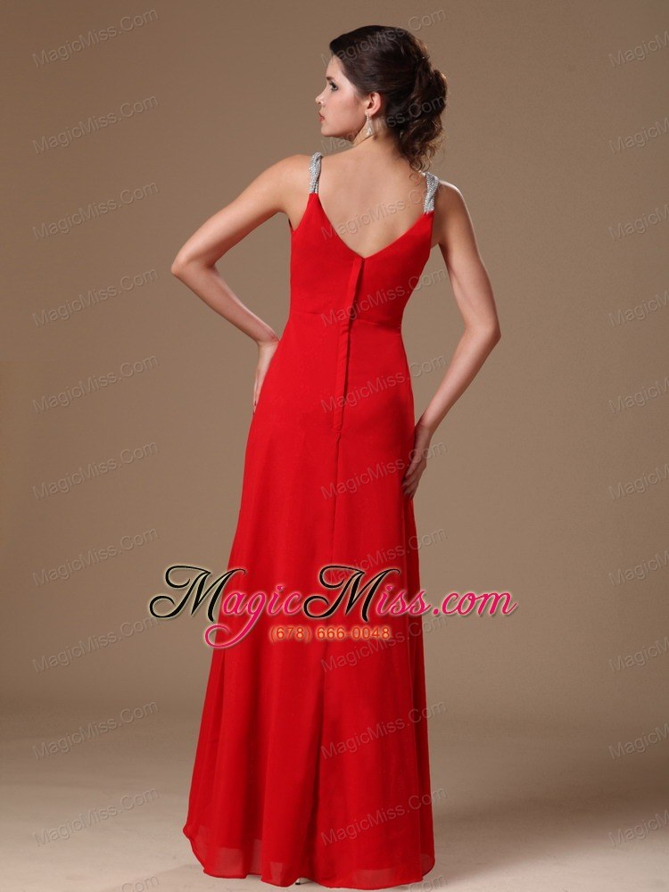 wholesale red beaded decorate shoulder customize empire 2013 new style evening dress in tuscaloosa alabama