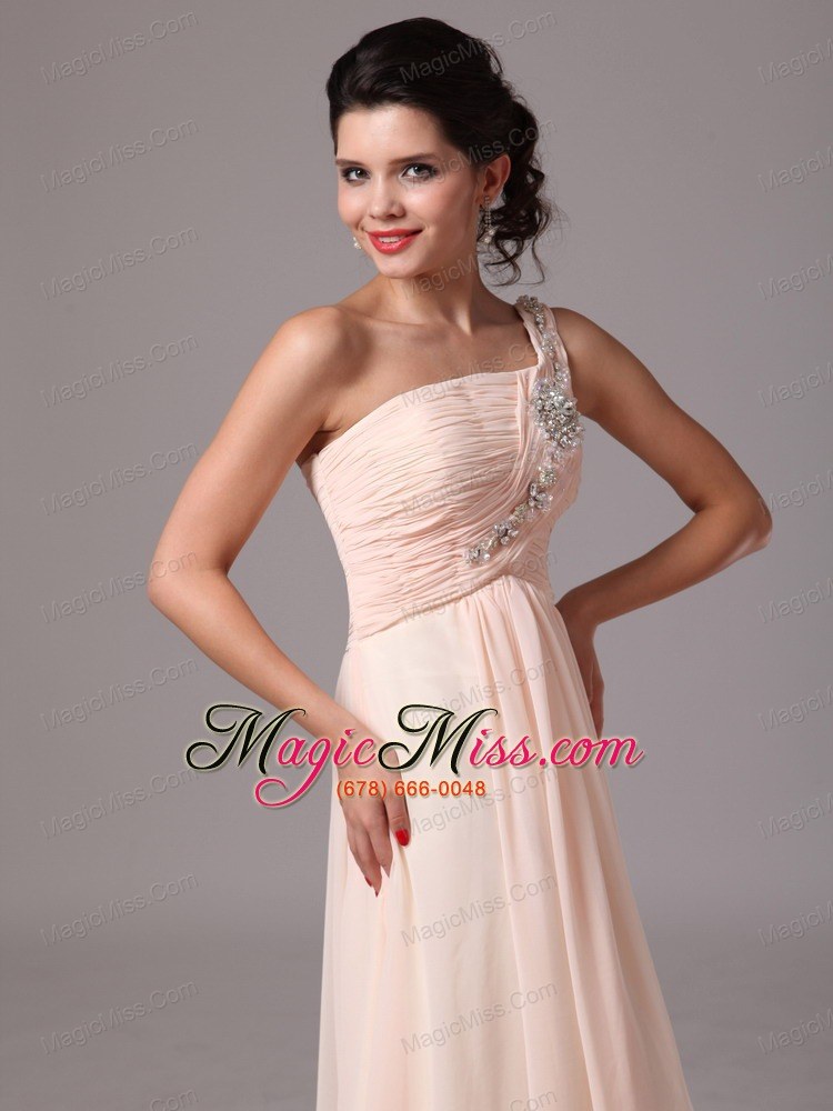 wholesale beaded decorate shoulder champagne empire hottest prom gowns with one shoulder in gulf shores alabama