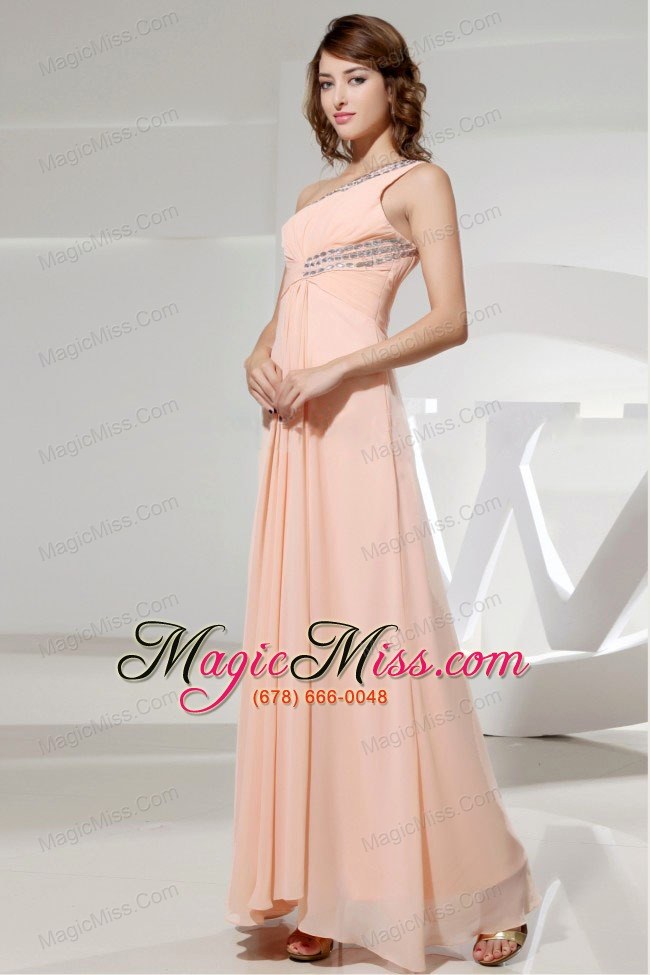 wholesale beading one shoulder chiffon floor-length empire prom dress