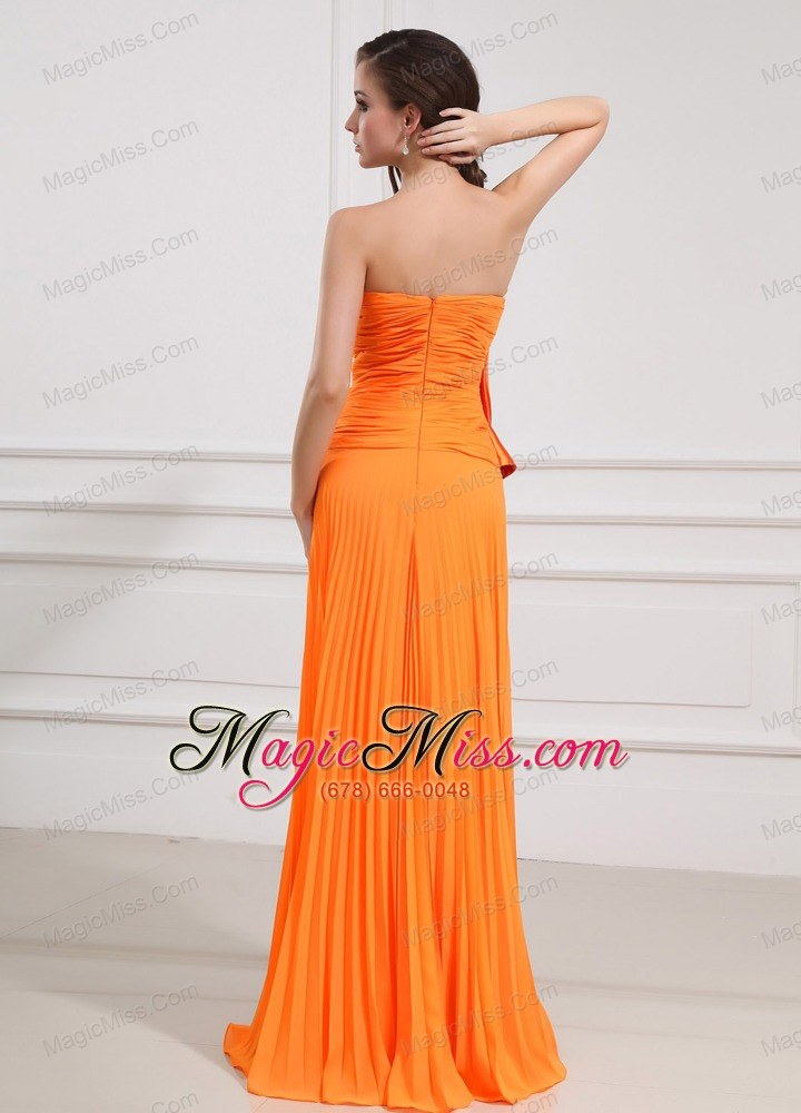 wholesale beading chiffon sweetheart floor-length empire orange prom dress