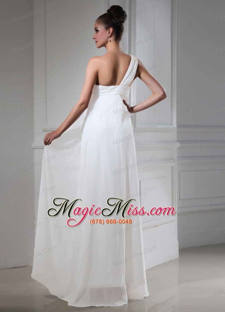 wholesale one shoulder 2013 wedding dress with beaded empire for custom made