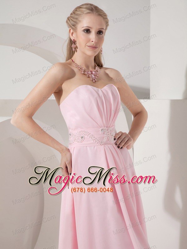 wholesale sexy baby pink empire cocktail dress sweetheart chiffon beading high-low