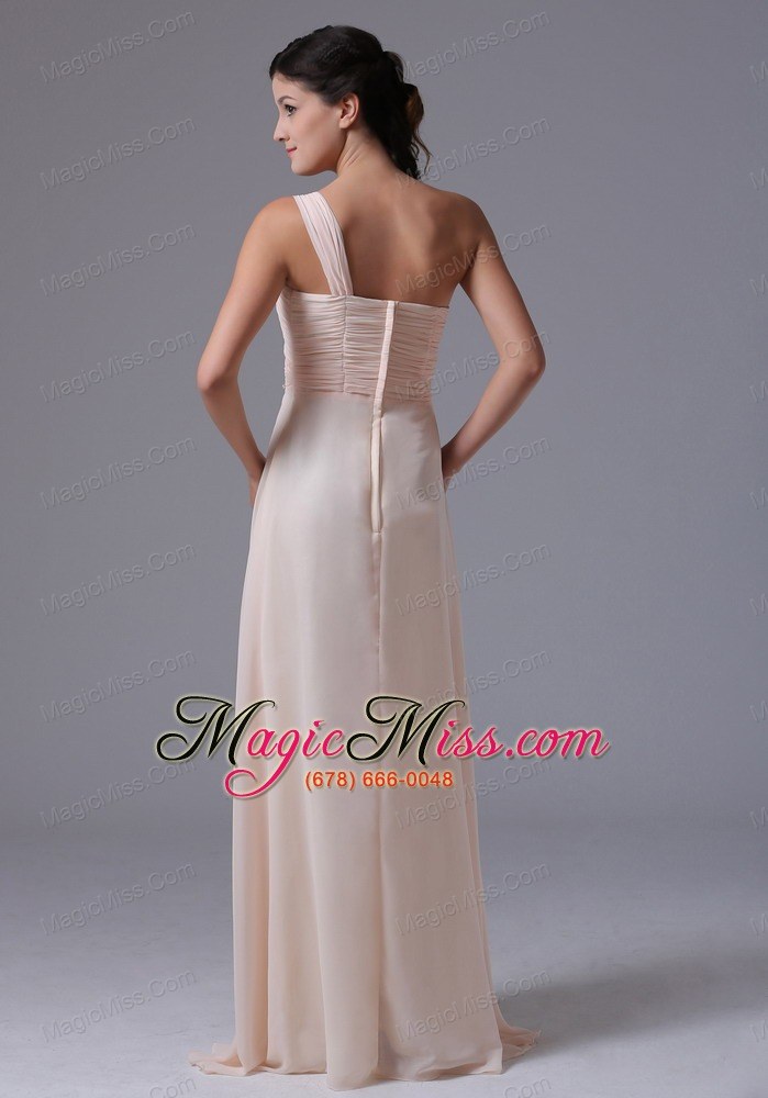 wholesale wholesale empire baby pink one shoulder newtown connecticut prom dress with ruch and beading