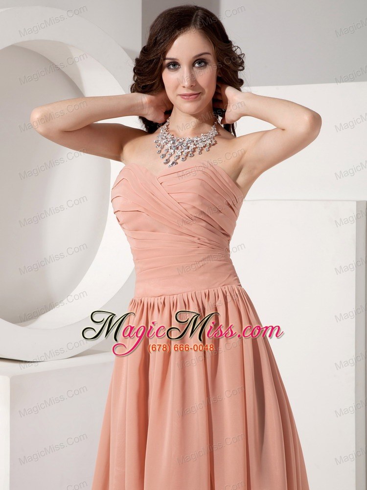 wholesale customize simple empire sweetheart chiffon ruched evening dress knee-length