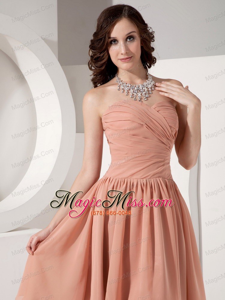 wholesale customize simple empire sweetheart chiffon ruched evening dress knee-length