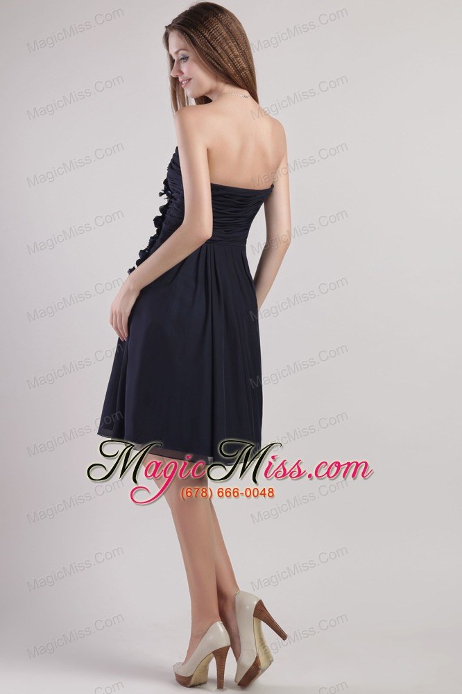 wholesale black empire strapless mini-length chiffion appliques prom / homecoming dress