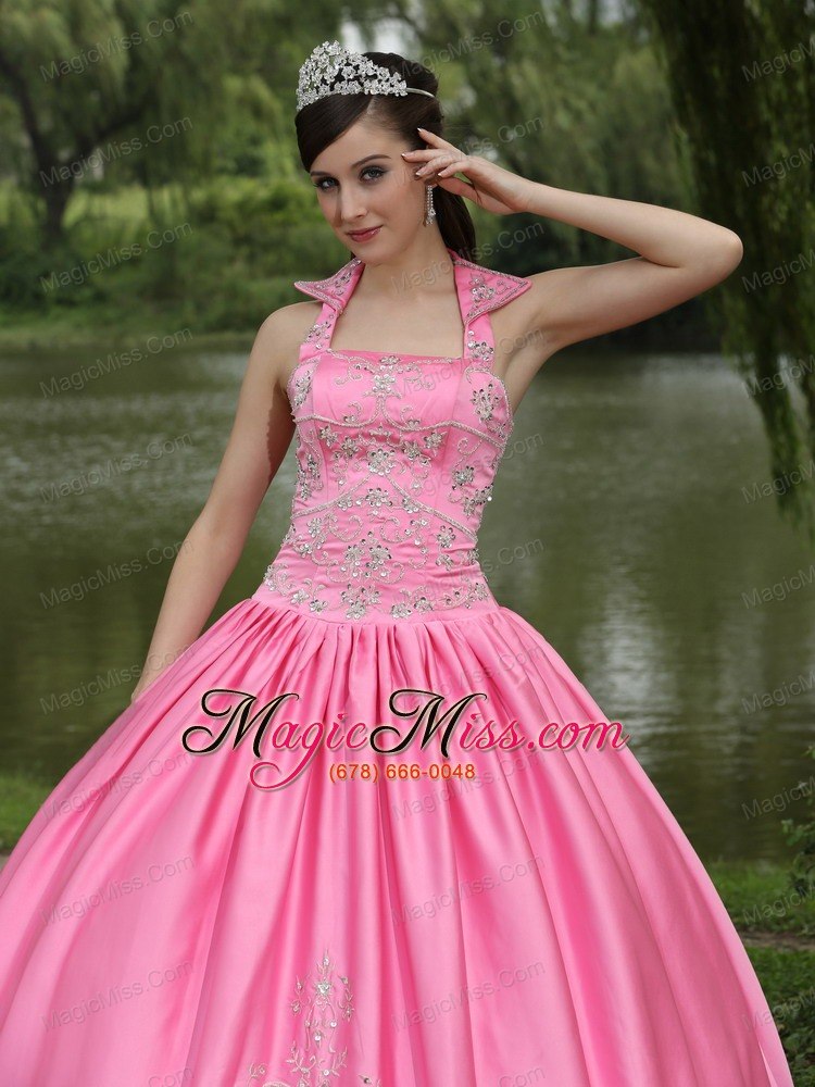 wholesale rose pink 2013 new arrival square neckline beaded decorate for quinceanera dress