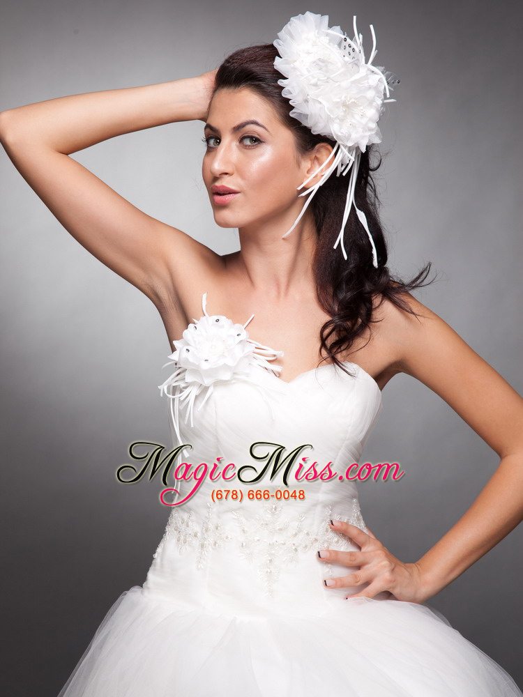 wholesale white beaded hand made flowers headpieces and corsage