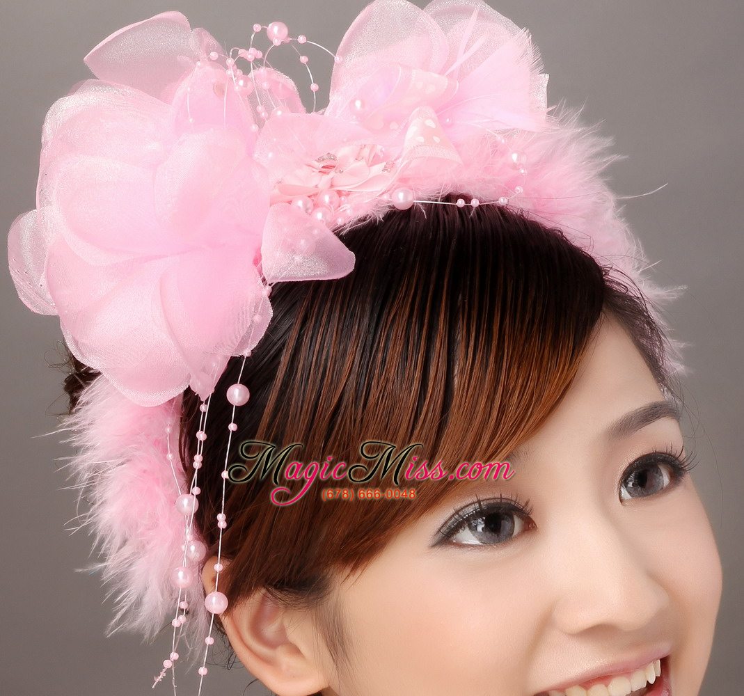 wholesale lovely organza beading hat hair ornament
