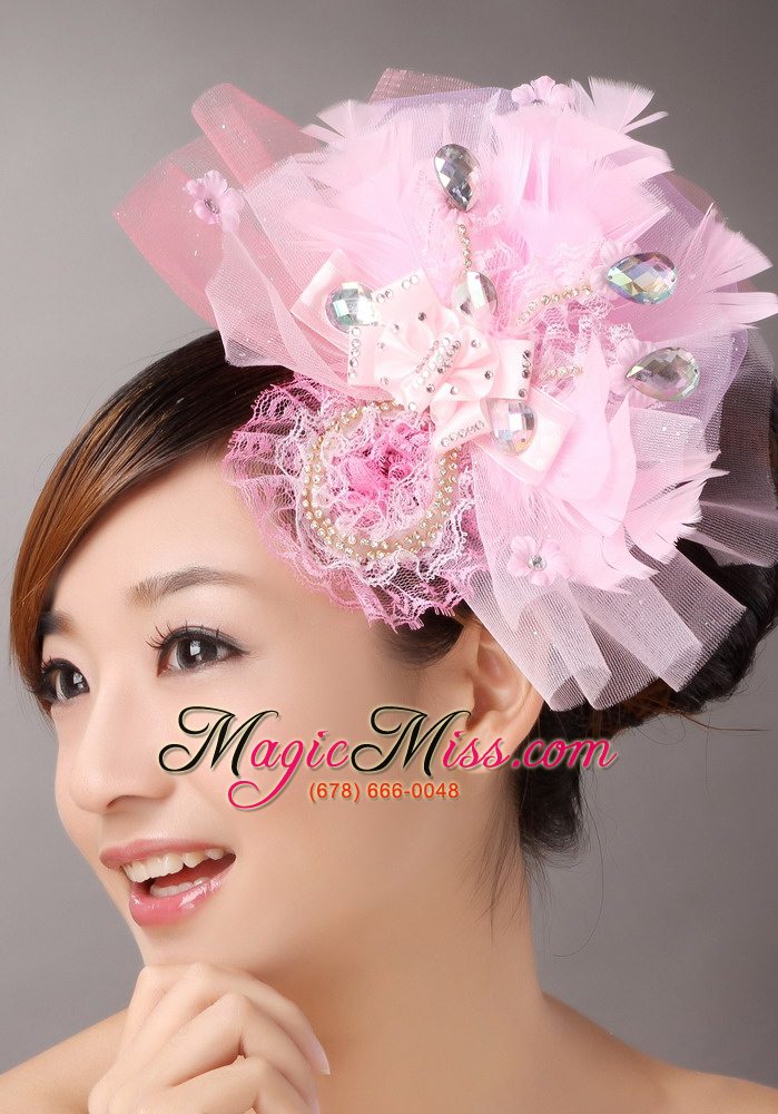 wholesale sweet tulle with feather beading fascinators