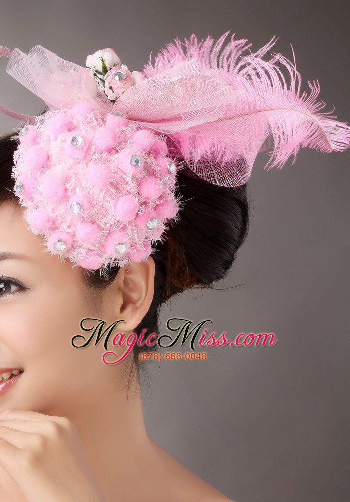 wholesale lovely tulle and feather beading fascinators