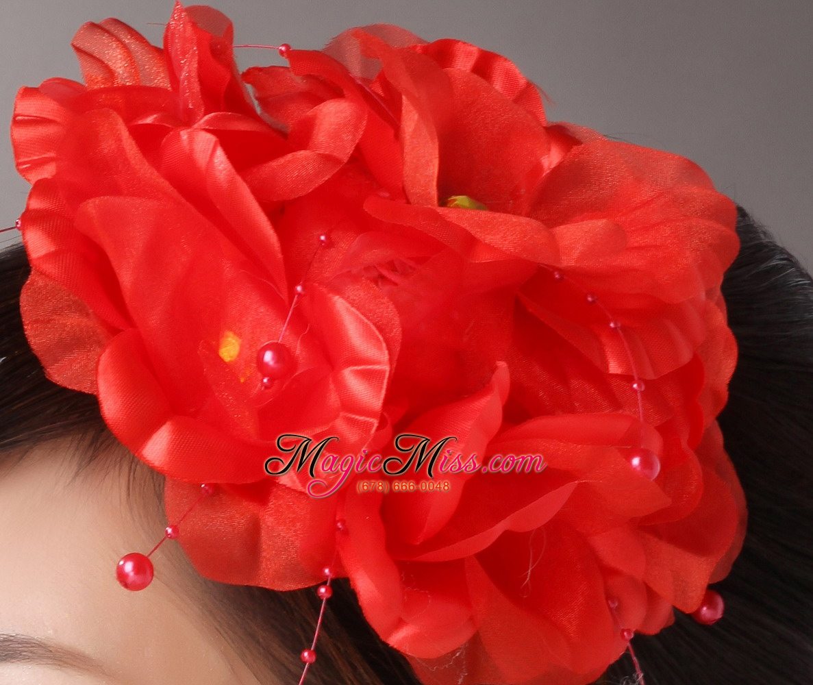 wholesale red imitation pearls headpieces for party