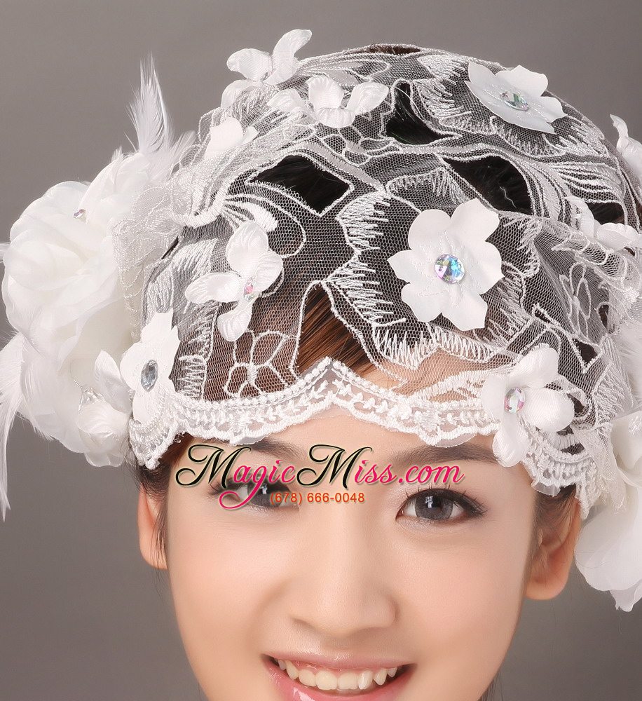 wholesale appliques and feather in lace hat hair ornament