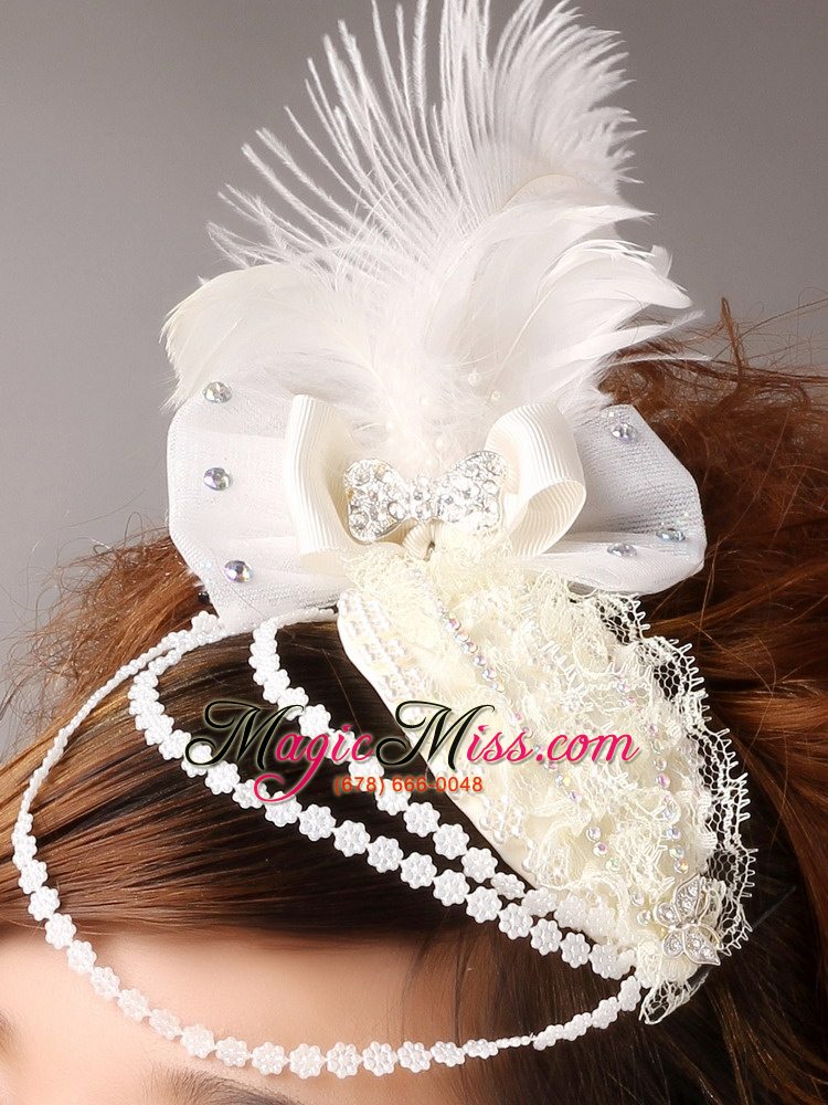 wholesale hairpins birdcage veils feather white organza special occasion and outdoor