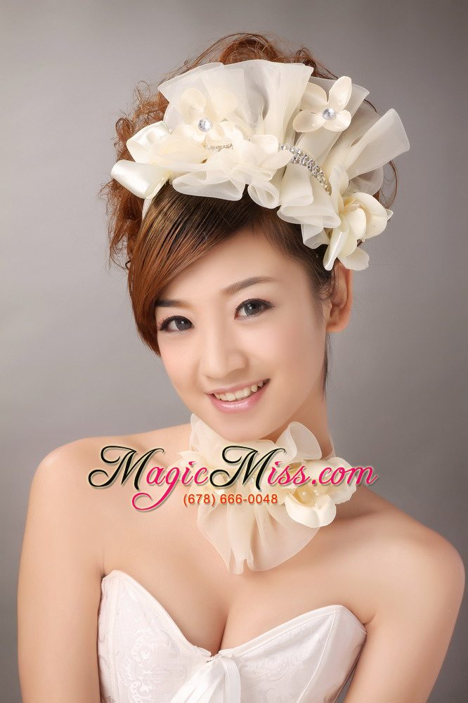 wholesale champagne organza special occasion and outdoor fascinators/ hairband