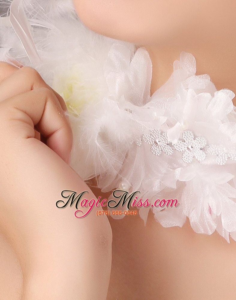 wholesale fascinators white organza special occasion and outdoor beading