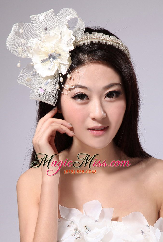 wholesale cute tulle fascinators / hairband with beading and ribbons