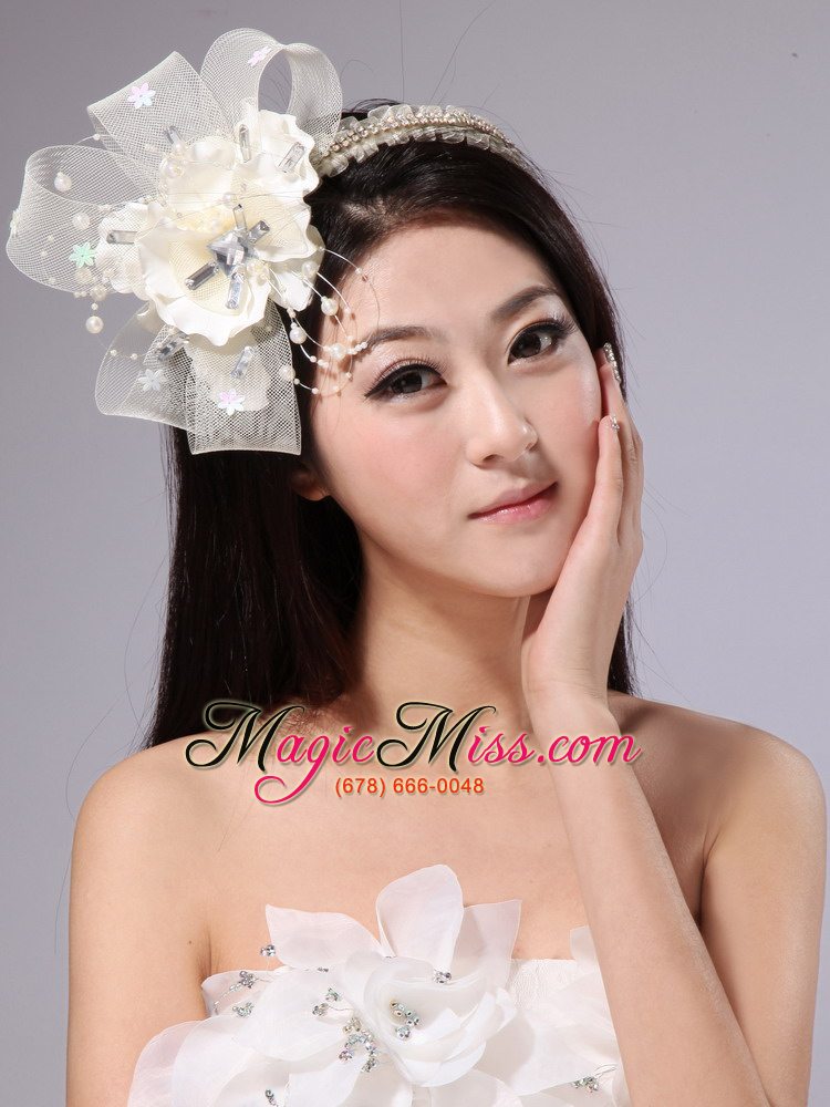 wholesale cute tulle fascinators / hairband with beading and ribbons