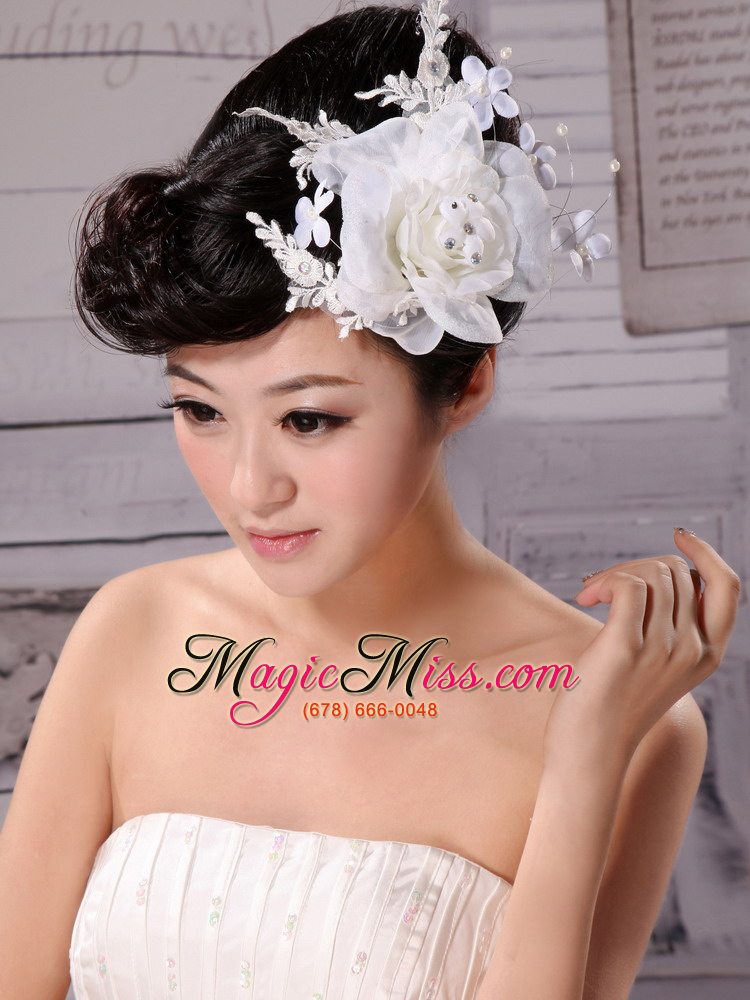 wholesale tulle and chiffon with imitation pearls fascinators pure wedding and outdoor