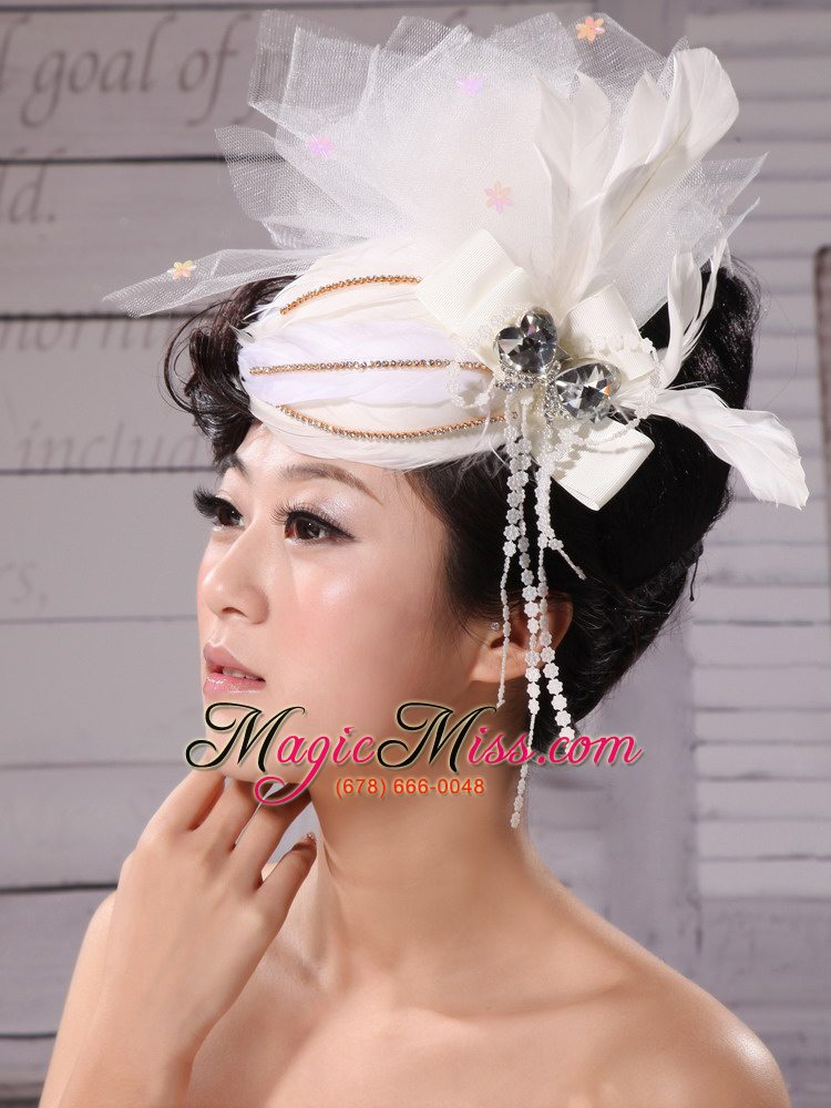 wholesale special hat hairpin tulle beading outdoor and wedding