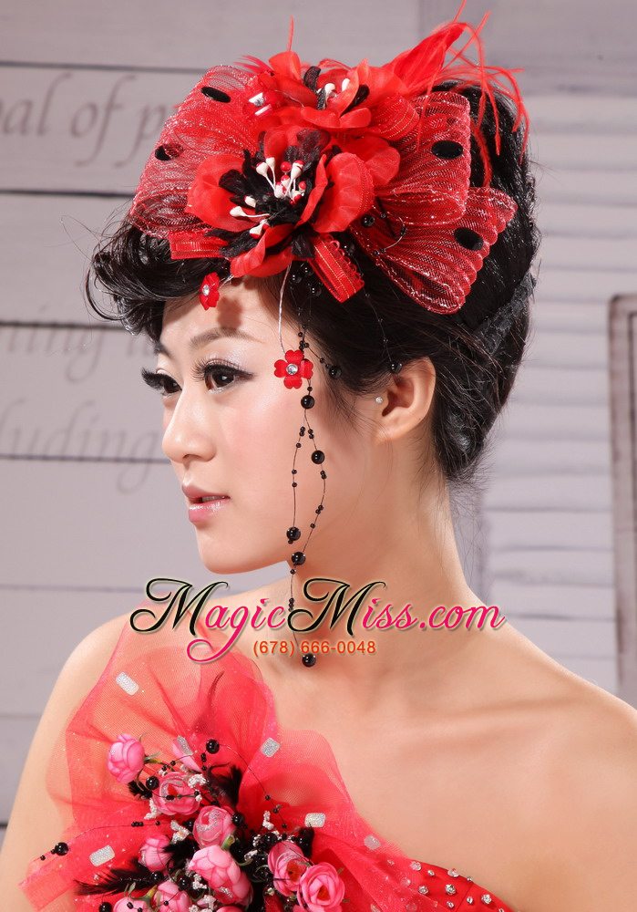 wholesale high quality little hat feather tulle and beading