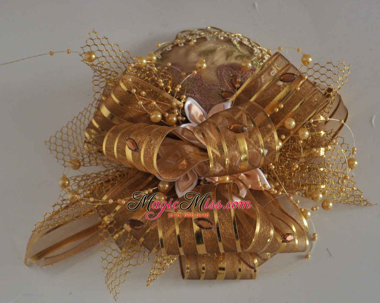 wholesale dream princess sweet gold tulle bride headdress