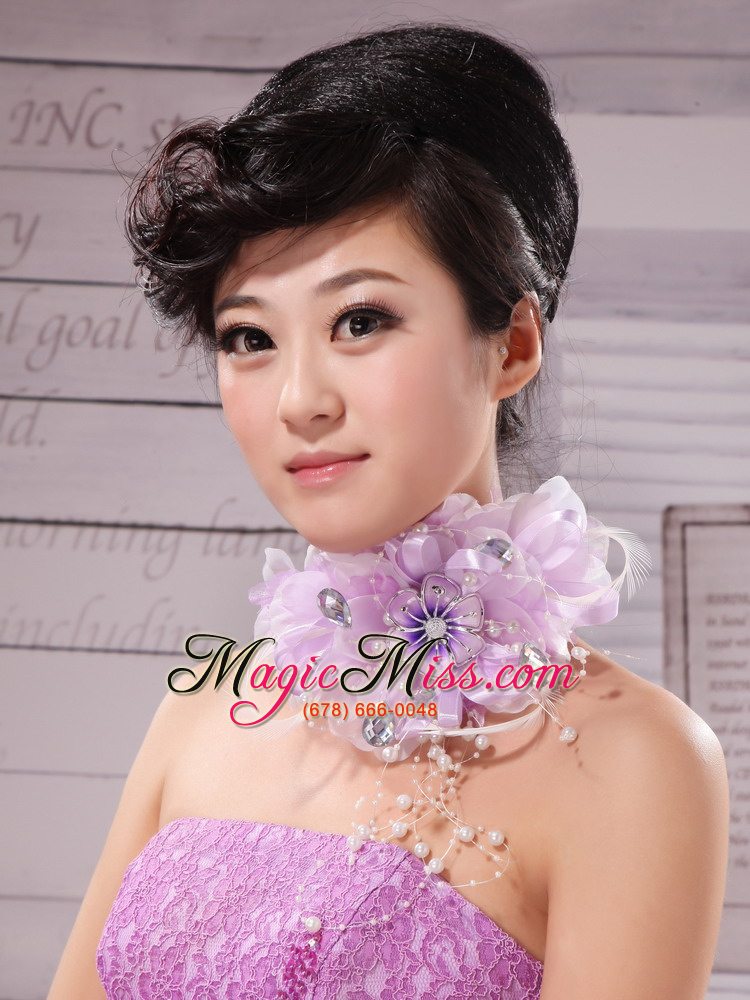 wholesale lavender beading and hand made flowers for headpiece