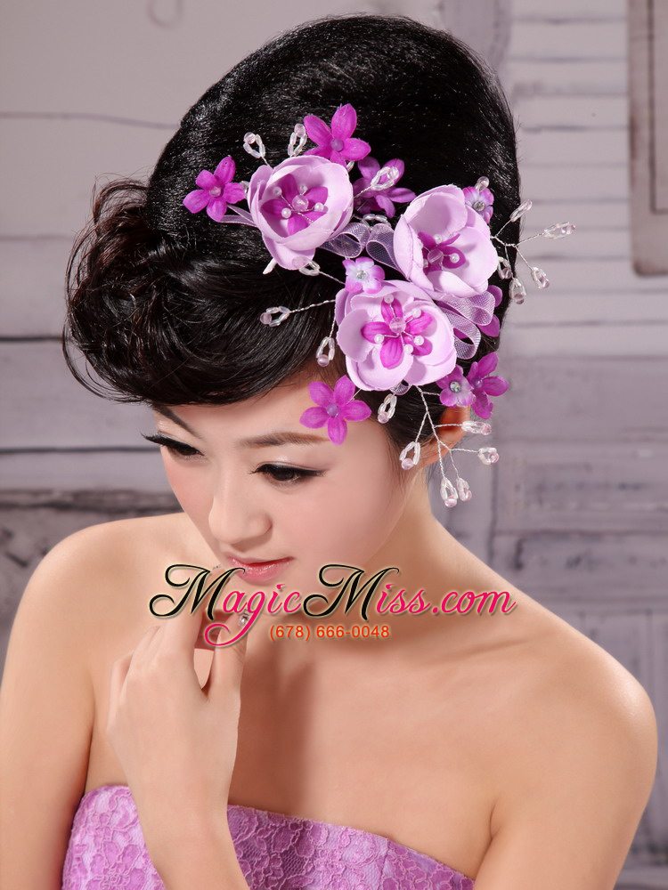 wholesale lavender beading and hand made flowers lovely headpieces
