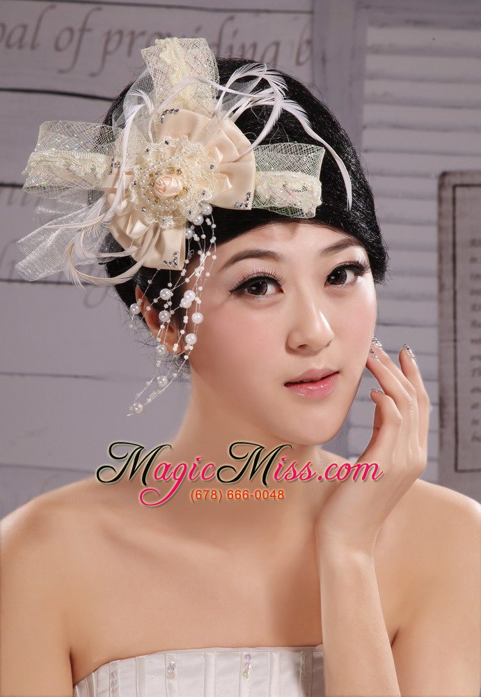 wholesale headpieces champagne feathers with high quality best sale 2013