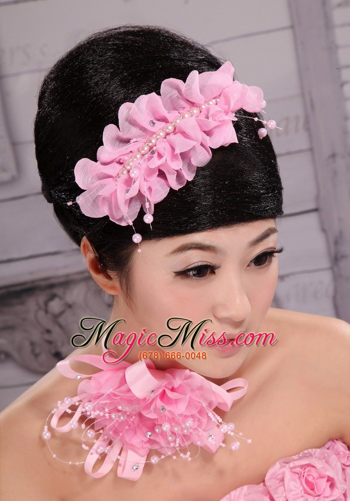 wholesale popular organza pearl multilayer hair combs for party