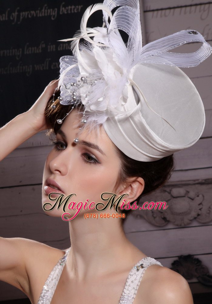 wholesale fashionable feather/ ribbons bridal hat/ headpiece