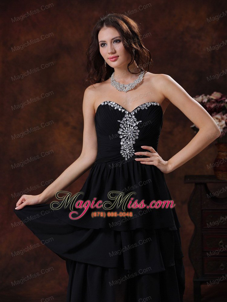wholesale camp verde arizona sweetheart black high-low prom dress with chiffon rhinestones decorate
