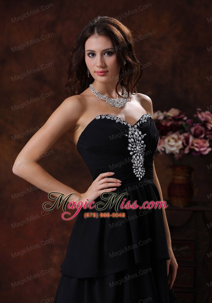 wholesale camp verde arizona sweetheart black high-low prom dress with chiffon rhinestones decorate