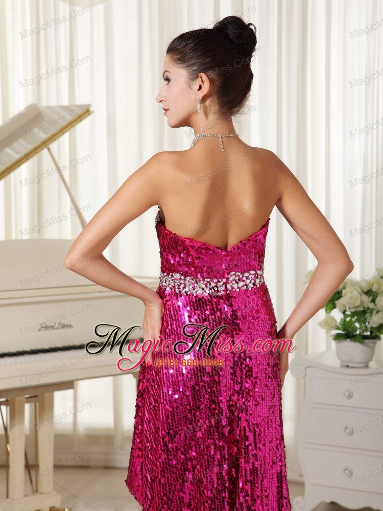 wholesale paillette over skirt with beautiful sweetheart high-low party prom dress