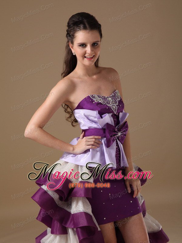 wholesale multi-color a-line sweetheart high-low taffeta beading prom dress