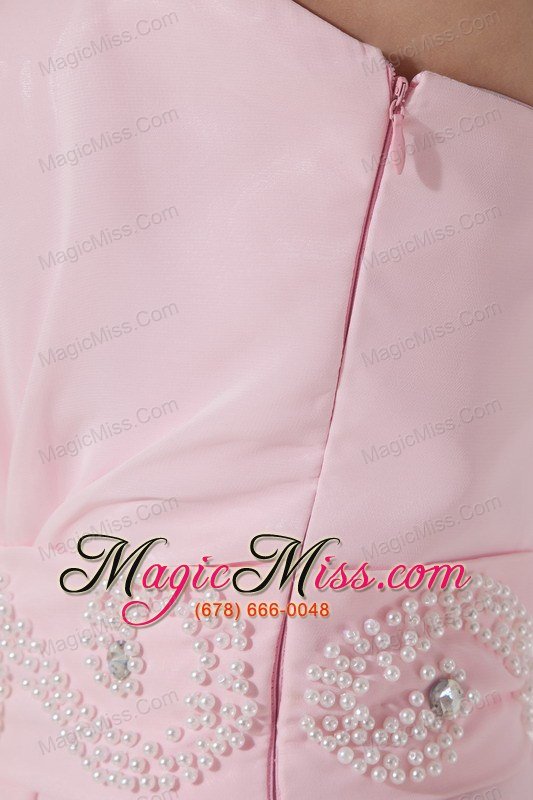 wholesale pink empire sweetheart high-low chiffon beading prom dress