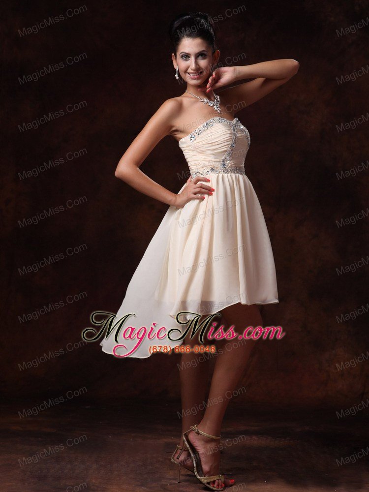 wholesale champagne empire asymmetrical sweetheart chiffon 2013 prom gowns for custom made
