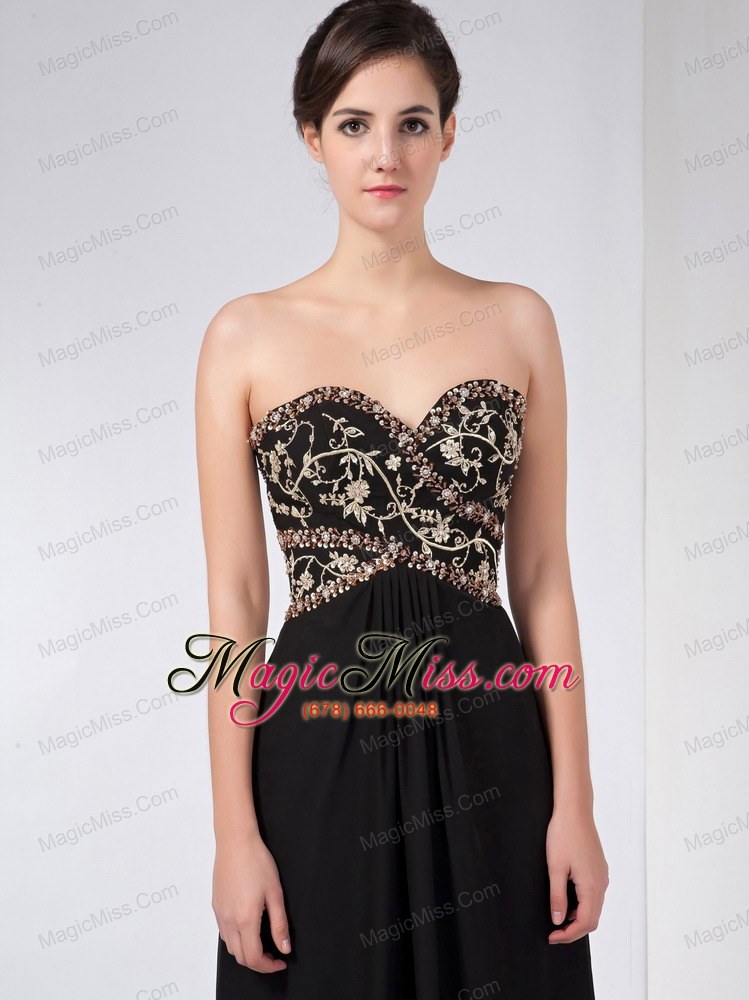 wholesale custom made black column mother of the bride dress sweetheart ankle-length chiffon beading