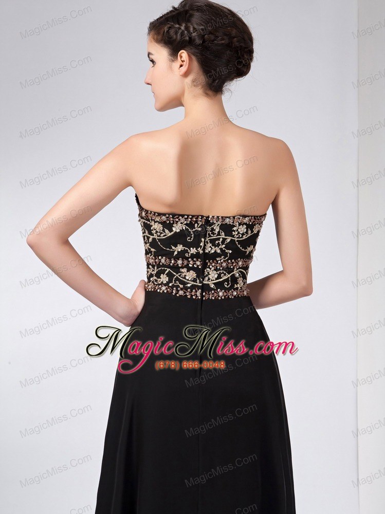 wholesale custom made black column mother of the bride dress sweetheart ankle-length chiffon beading