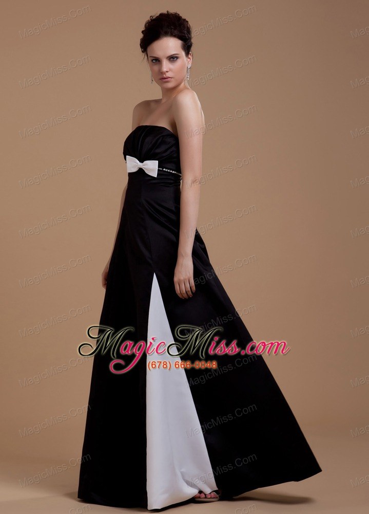 wholesale bowknot a-line strapless taffeta floor-length prom dress