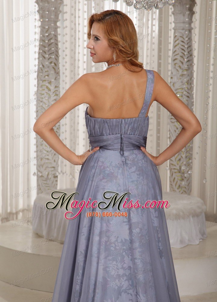 wholesale custom made gray one shoulder ruched bodice and appliques mother of the bride dress