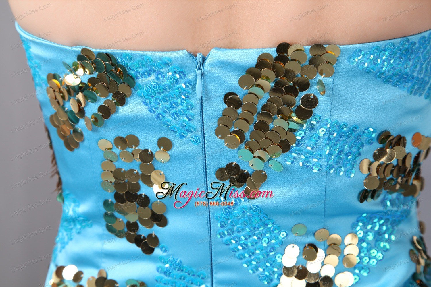 wholesale aqua blue a-line strapless short prom dress tulle and taffeta sequins mini-length
