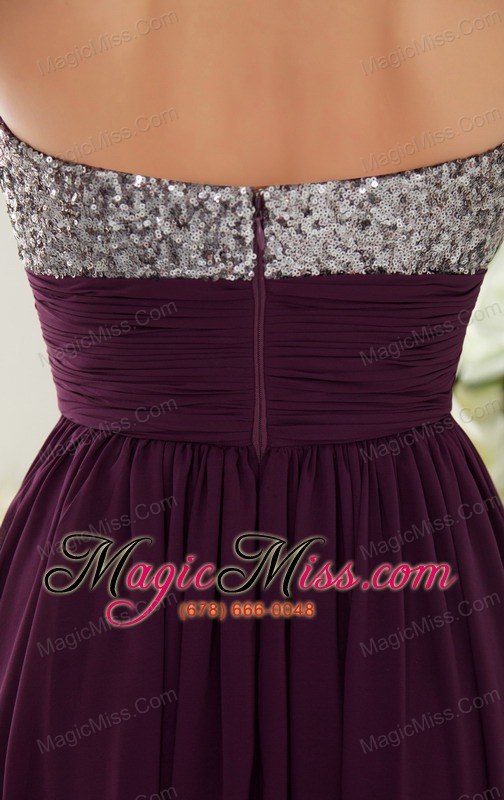 wholesale dark purple empire sweetheart floor-length chiffon beading prom / evening dress