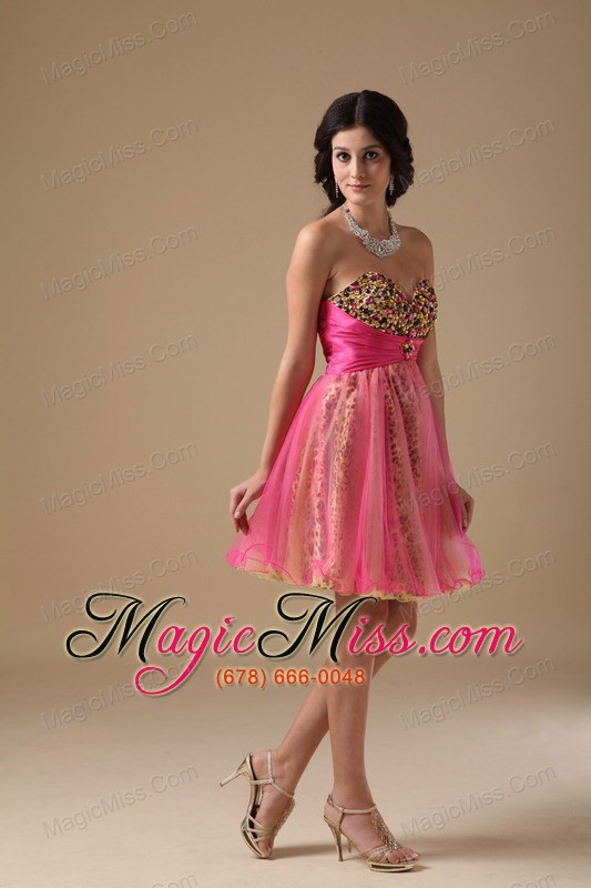 wholesale multi-color a-line sweetheart mini-length organza beading prom dress