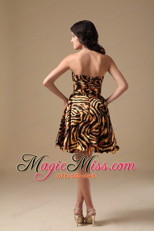 wholesale multi-color a-line sweetheart mini-length leopard beading prom dress