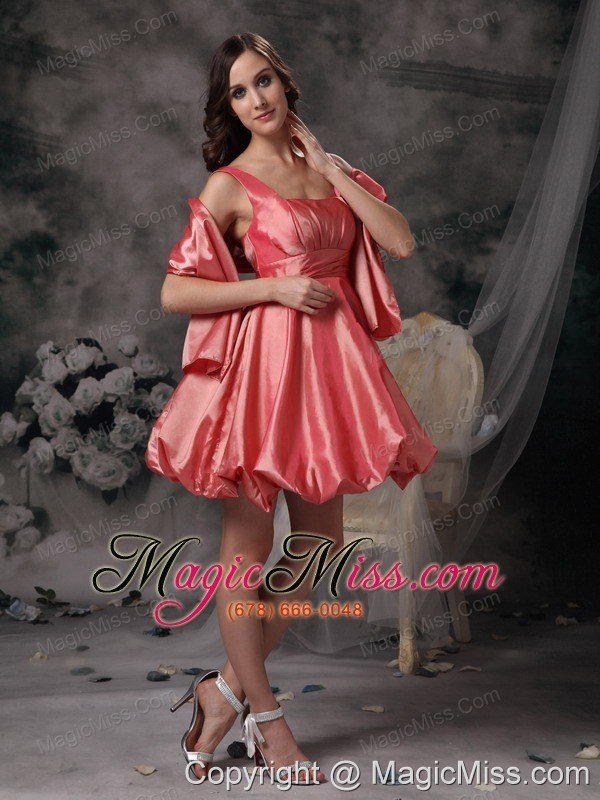 wholesale watermelon a-line straps mini-length taffeta prom / homecoming dress