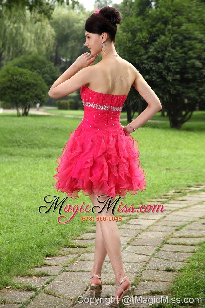 wholesale light pink empire strapless prom / homecoming dress chiffon beading mini-length