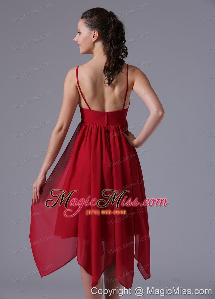 wholesale 2013 spagetti straps wine red asymmetrical empire prom homecoming dress in avon connecticut