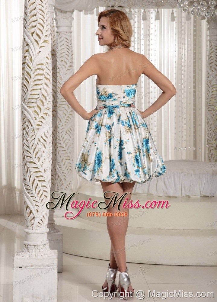 wholesale luxurious printing colorful a-line sweetheart prom dress for graduation party